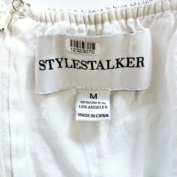 STYLESTALKER Kelly Puff Sleeve Sweetheart Neckline Cotton Feminine Mini Dress M - Picture 8 of 9